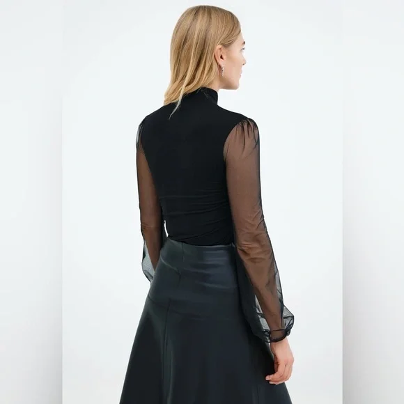 Marcella NYC Liv Mock Neck Mesh Top - Picture 2 of 12